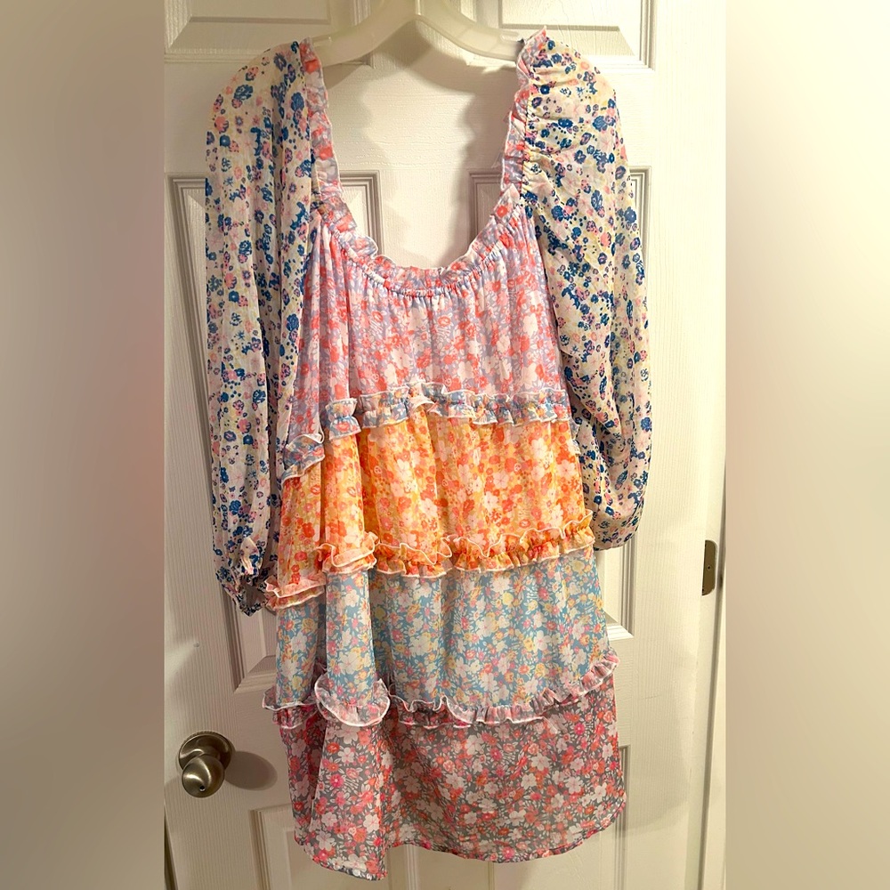 NWOT Mini multi patterned dress